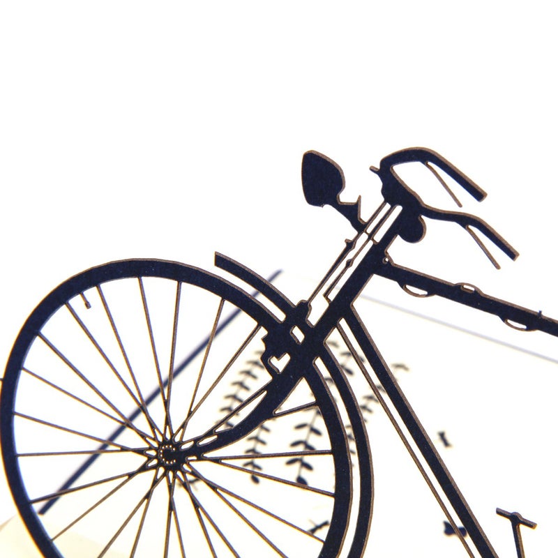 ENJOYPRO 3D Bicycle Pop Up Birthday Card, Father's Day Card, Laser Cut, Eco-Friendly, Blank Writing Space - Image 5